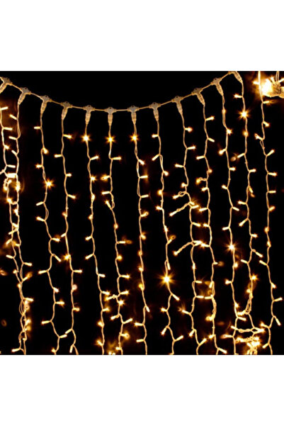 HSMKTP Perdea luminoasă LED de Crăciun 3 x 3 m - Exterior, Sârmă albă groasă