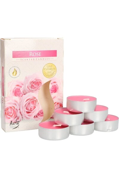 KOTARBAU Σετ 6 αρωματικών κεριών για τσαγιέρες, Kotarbau, Τριαντάφυλλο, 80 g,...