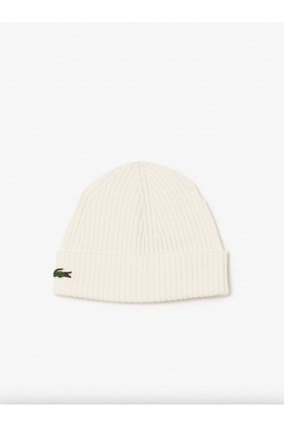 Lacoste Rib Knit Brushed Wool Beanie