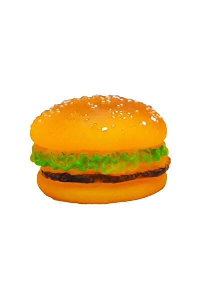 OEM Dog chew toy, rubber hamburger with sound, 8 cm x 5 cm, multicolor