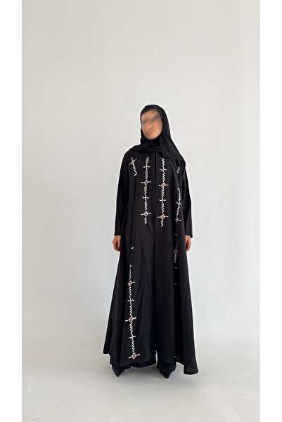 AYA - MWT640 - Black Abaya with Embroidery