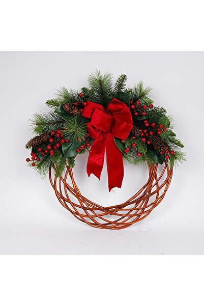 EUROLAMP decorative wreath H61 cm green-red