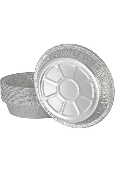 AMRINUGL tăvi de copt din folie de aluminiu, set rotund și adânc, argintii, d...