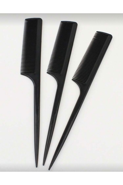 monalisatoka Tarak Seti 3 Adet Siyah Krepe Saç Ayırma Tarağı