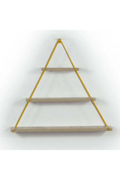 Artenova Triangular wall shelf with 3 shelves, Pal, oak/yellow