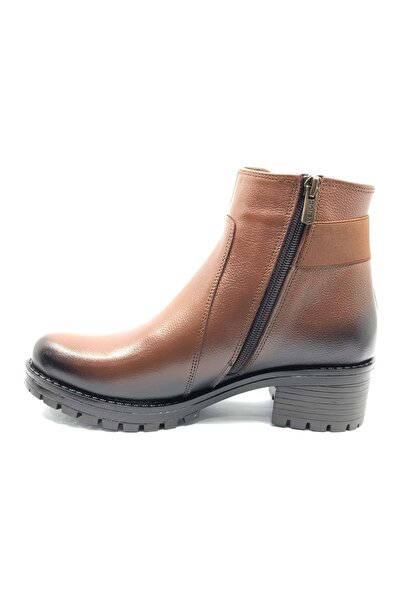 Venüs Burssella Genuine Leather Non-Slip Sole Orthopedic Women's Boots Taba