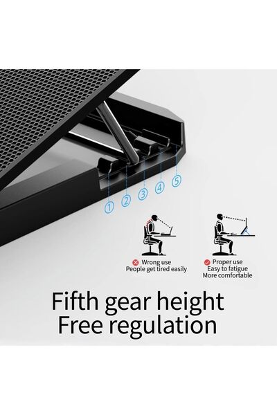 Lukione Laptop Cooling Pad - 6 Quiet Fans, Adjustable Height, Dual USB, 13-17 inch