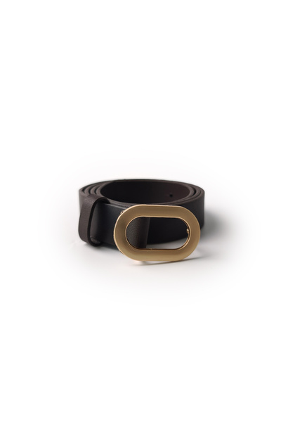 Ecrou Oval Buckle Belt Bitter Brown