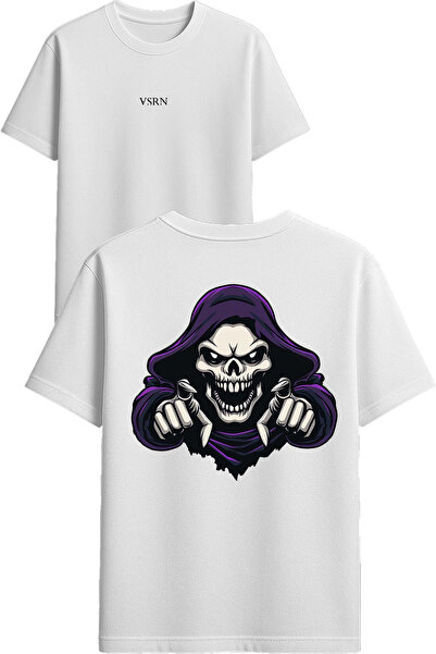 VSRN Tricou oversize alb cu imprimeu design Ghost