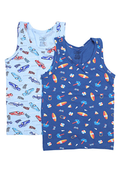 Serena Set of 2 Boys' Tank Tops – Multicolor, Cotton and Elastane