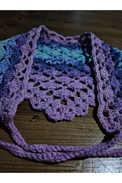 ATÖLYE MİLLA Ebruli deniz kabuğu model el örgüsü bandana