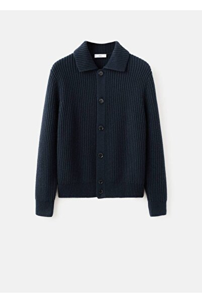 MANGO Man Kalıplı yün karışımlı hırka