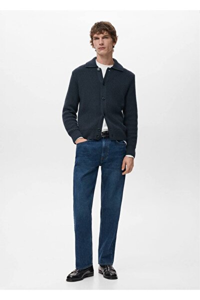 MANGO Man Kalıplı yün karışımlı hırka