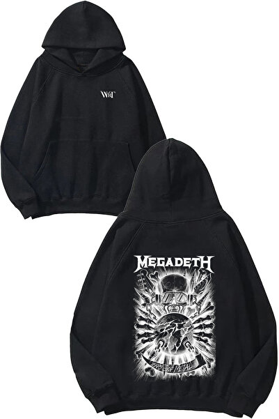THEWERT Megadeth 11 Design Back Printed Black Hooded Sweatshirt