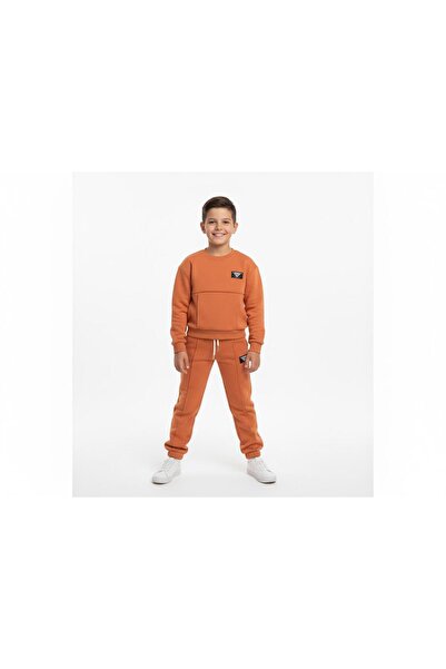 Masal Dünyası Bursa Armalı 3 İplik Ş Fleece-Lined Fabric Unisex Bottom and Top Set 3-8 Years