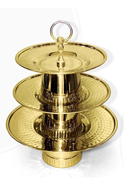 AL-Sahah 3-Tier Golden Dessert Serving Stand