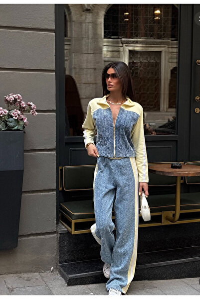 coast moda Women's Threaded 3-Thread g Paneled Premium Baggy Jean Pants