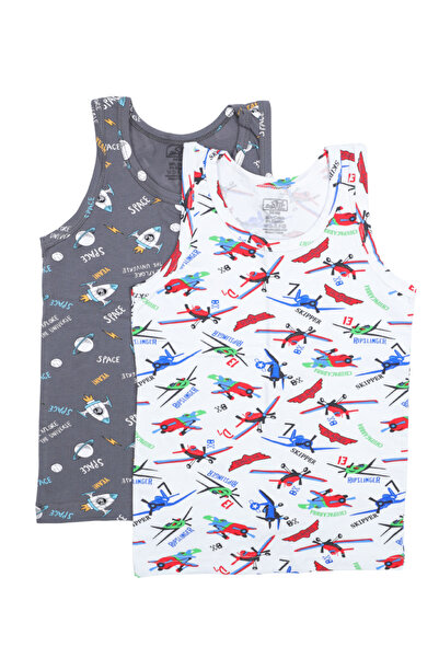 Serena Set of 2 Boys' Tank Tops – Multicolor, Cotton and Elastane