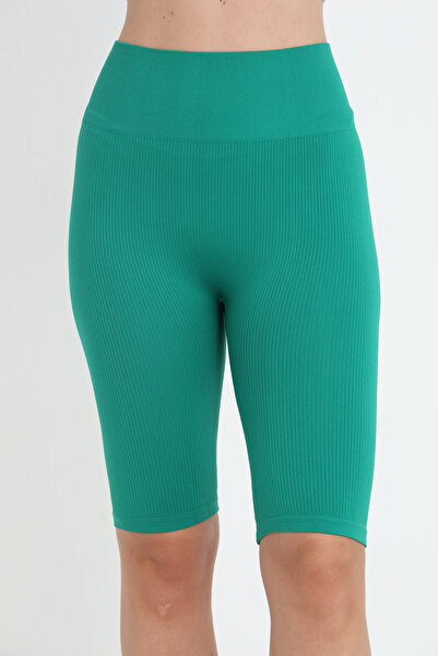 Serena Green striped high-waisted leggings