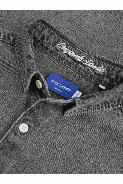 Jack & Jones Men's Gray Jornorrebro Denim Shirt Ls Sn Jean Shirt 12282775-Greydenim