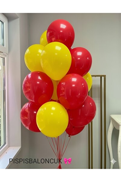 PISPISBALONCUK 10 adet Sarı Kırmızı Balon Parti Süsleme Galatasaray Balonları...
