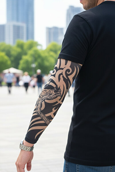 Lavmi Giyilebilir Dövme Çift Kol 2 Adet Kol Çorap Dövmesi Sleeve tattoo Model44