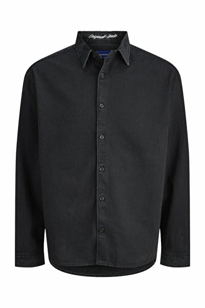 Jack & Jones Men's Black Jornorrebro Denim Shirt Ls Sn Jean Shirt 12282775-Blackdeni
