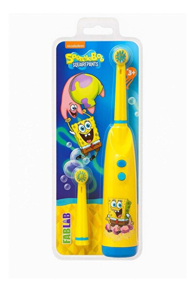 NİCKELODEON فرشاة أسنان تعمل بالبطارية بمقبض مطاطي ناعم مع فرشاة إضافية