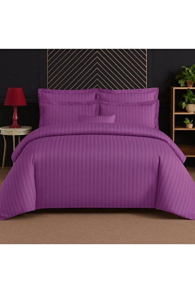 celhome Damask Bed Linen Set, 6 Pieces, Purple