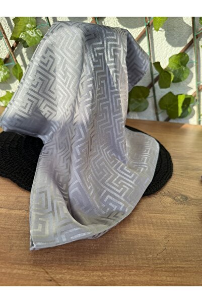 Blotch Modest Dress Style Modern and Stylish Latest Fashion Closed Maze Patterned Gray Color Cotton Shawl