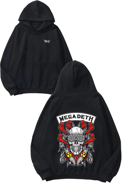 THEWERT Megadeth 3 Design Back cu imprimeu Negru cu glugă Swea tricou