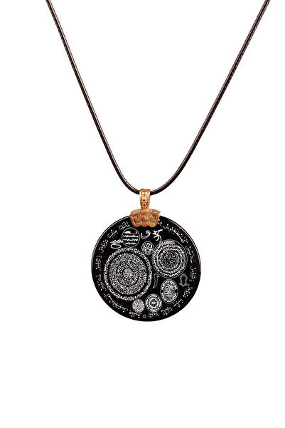 Outletore قلادة من حجر العقيق الأسود متعدد الألوان، شفاء وتوافق مع الرموز الر...