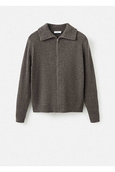 MANGO Man Ribana triko fermuarlı hırka