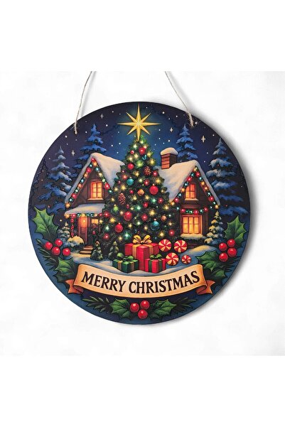 Hedea New Year's House Door and Wall Ornament with Christmas Tree