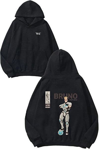 THEWERT Mlbb Bruno Design Backpack Printed Black Hooded Sweatshirt