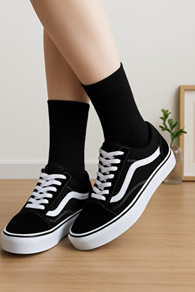 Arma Yıldız Σετ με 6 κάλτσες τένις από βαμβακερό μαύρο χρώμα, μέγεθος Soket Boy