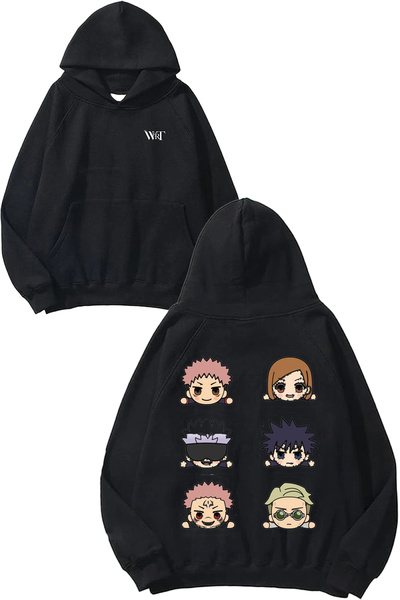 THEWERT Jujutsu Kaisen personaj leri Design Spate cu imprimeu Negru cu glugă ...