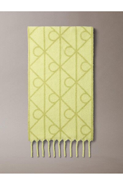 Calvin Klein EMBLEM AOP BRUSHED HW SCARF OS-Sarı