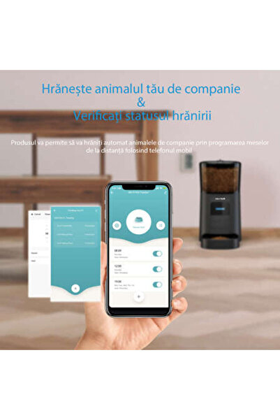 NEX Hrănitor automat pentru animale TECH (câini și pisici) - WiFi, înregistrare vocală, programabil prin aplicație, alimentare dublă, 6L
