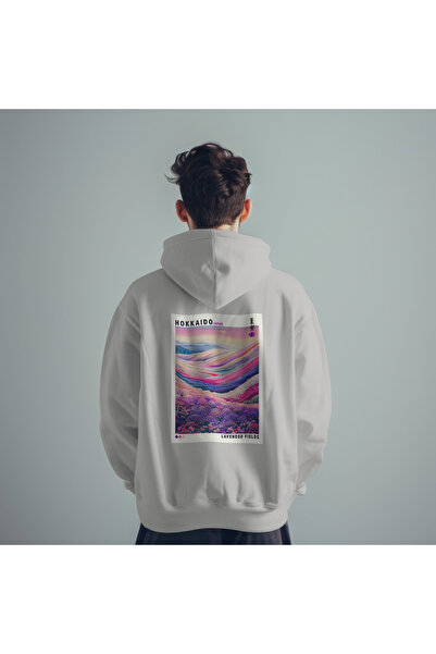 Dad&Children سويت شيرت لافندر راك مطبوع للجنسين ذو مقاس قياسي بغطاء رأس مبطن ...