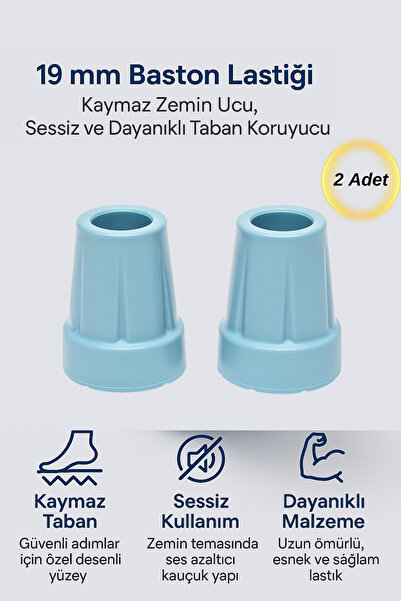 Hane Dostu 2’li 19 mm Baston Lastiği – Kaymaz Zemin Ucu, Sessiz ve Dayanıklı ...