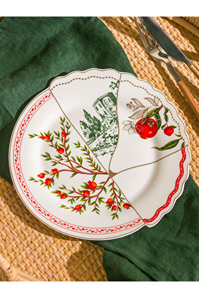 LC Waikiki Esvab Giyim'den Şık Tercihler | Baskılı Porselen Pasta Tabağı 21 cm