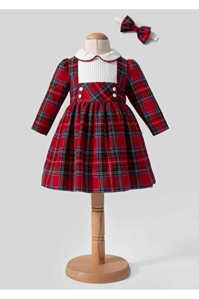 Tongs Baby Girl's Red Plaid Buckle Dress