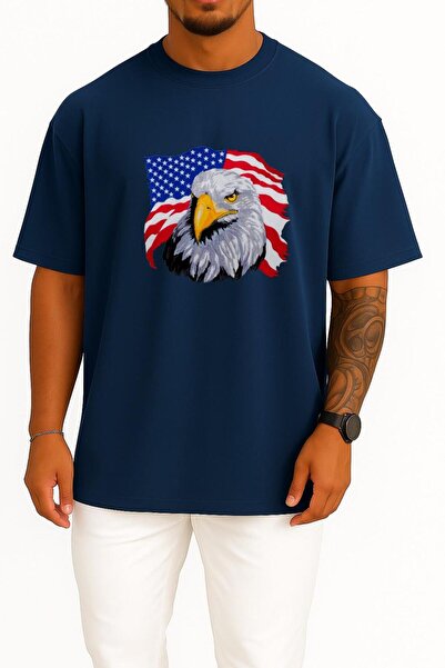 Bahriyeli Collection Oversized American Eagle and American Flag Chest Design ...