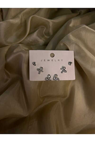 AMENA JELEWRY Çoklu Çelik Küpe