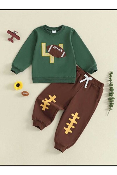 VESTIR BIEN Set de îmbrăcăminte pentru copii cu imprimeu cu mingi de fotbal a...