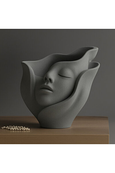 Omerella Yeni Model İskandinav Bohem Yüz Şeklinde Vazo Saksı 10 cm 5 Renk