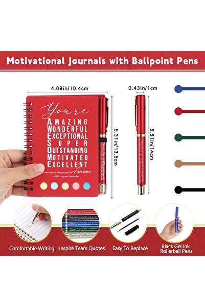 Generic Gitek Motivational Spiral Notebooks & Gel Pens Set, 25-Pack (Classic Cover, "You Are" Design)