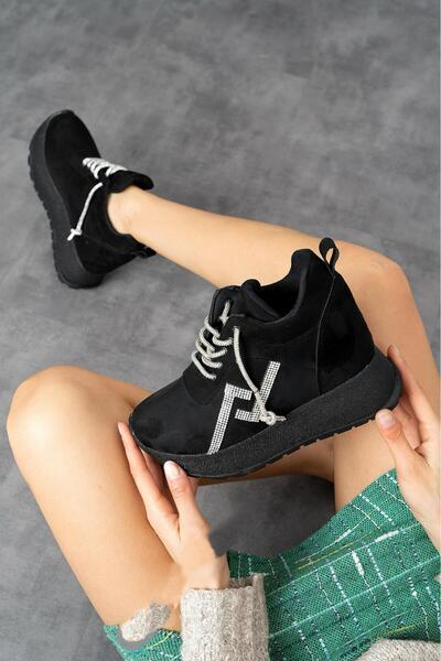 Modanizm Velenia Black Hidden Heel Sneakers