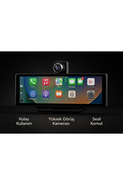 10.26” Akıllı Araç Multimedya Ekranı-4K, Kablosuz Kamera, CarPlay, Android Auto, Bluetooth, FM Yayın